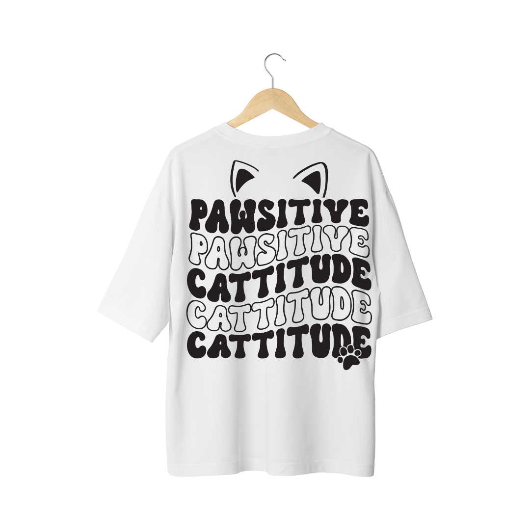 Pawsitive Cattitude Half Sleeve T-Shirt