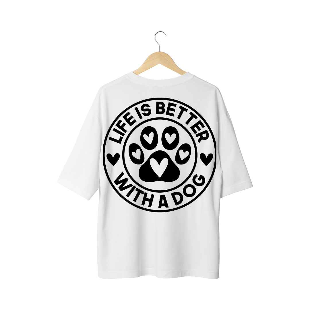 Life is Better with a Dog Half Sleeve T-Shirt
