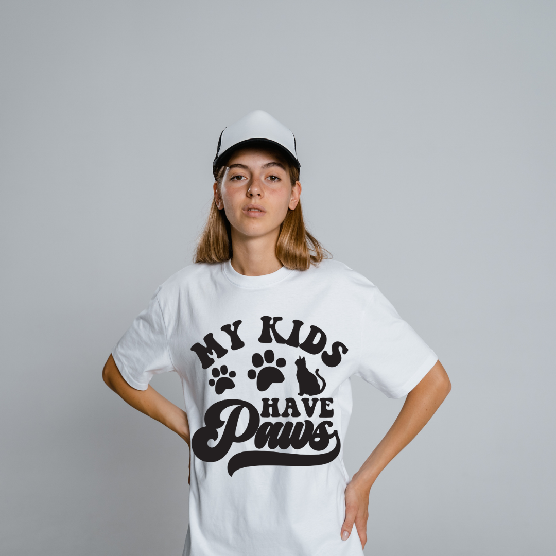 My Kids Have Paws Half Sleeve T-Shirt