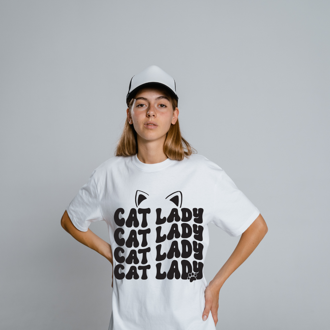 Cat Lady Half Sleeve T-Shirt