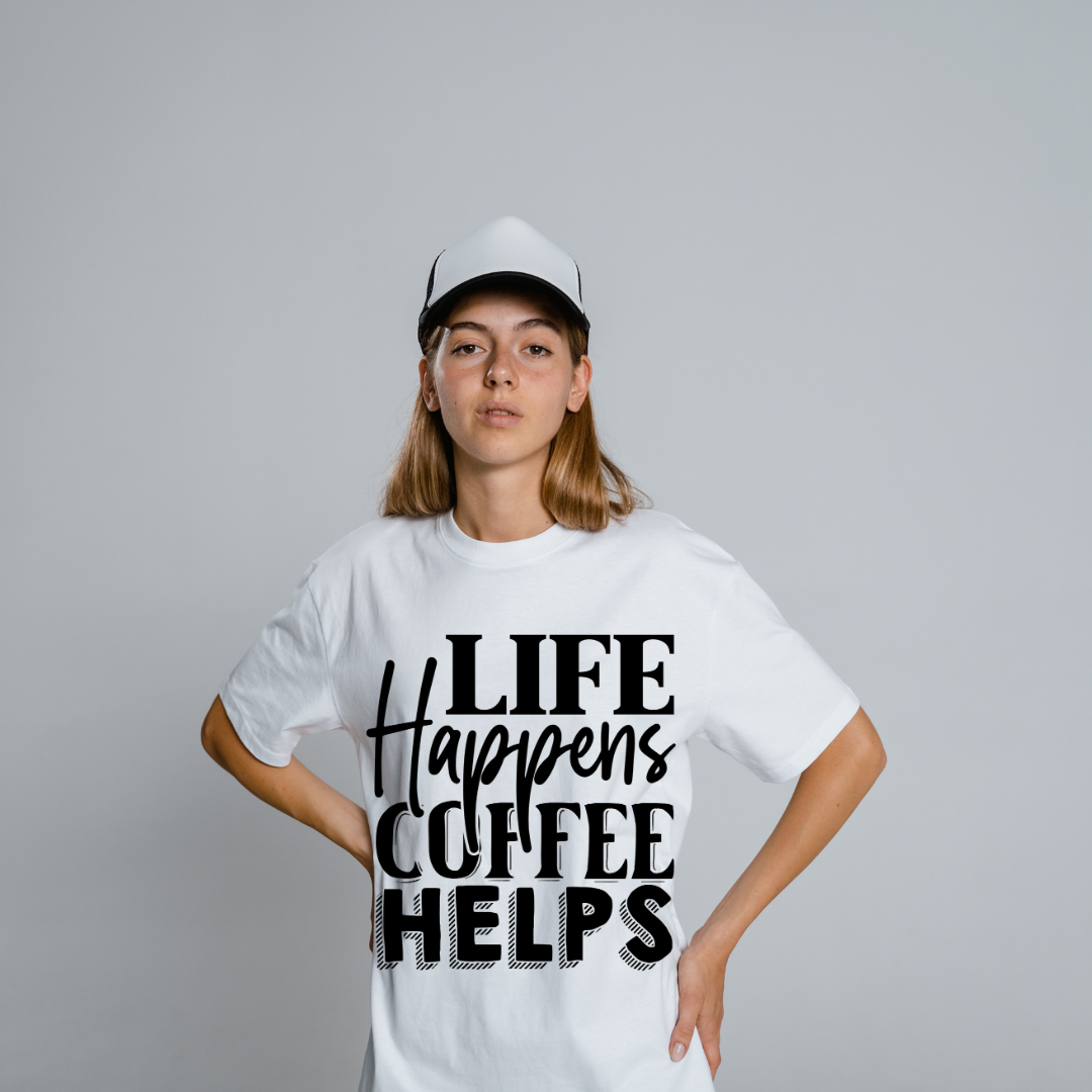 Life Happens, Coffee Helps Half Sleeve T-Shirt