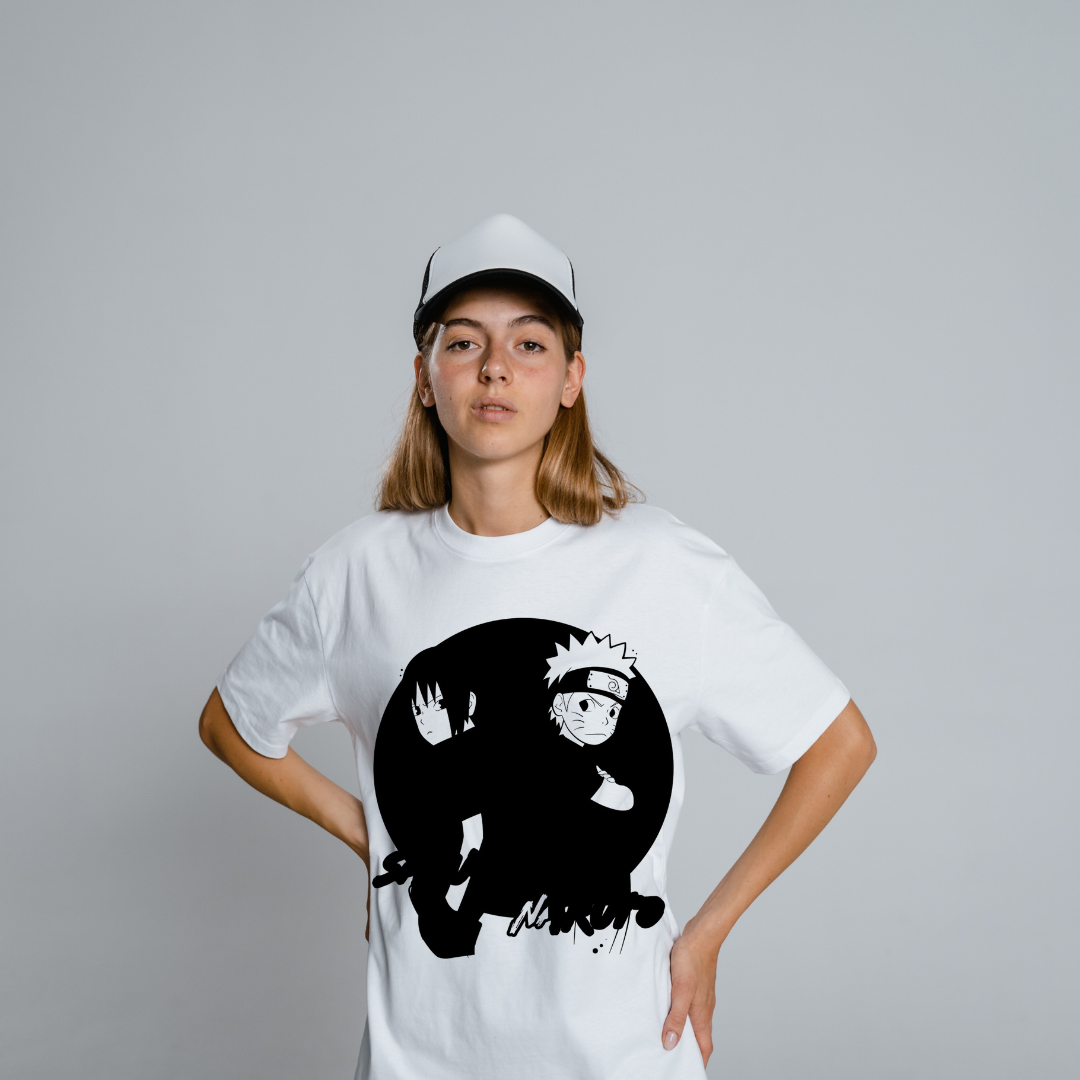 Naruto & Sasuke Rivalry Half Sleeve T-Shirt