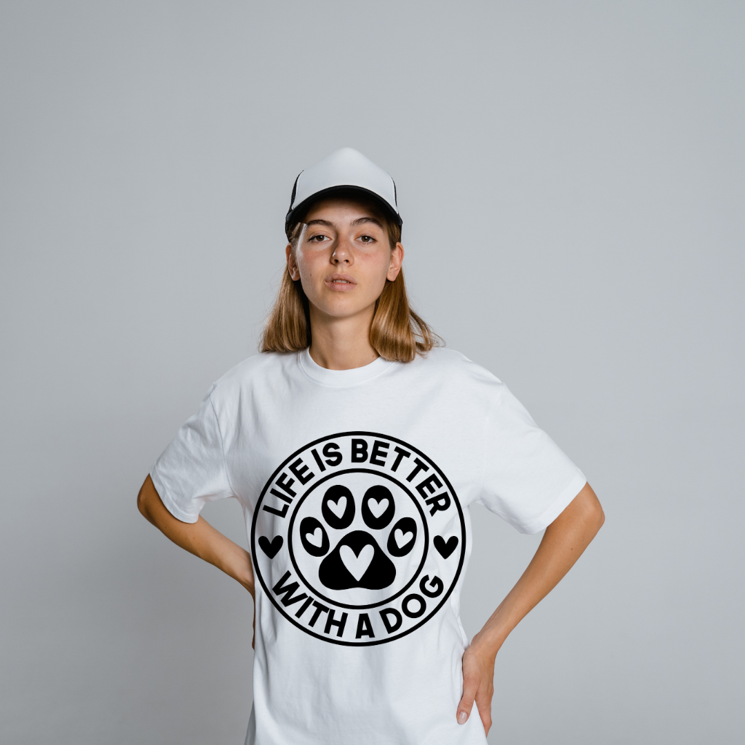 Life is Better with a Dog Half Sleeve T-Shirt