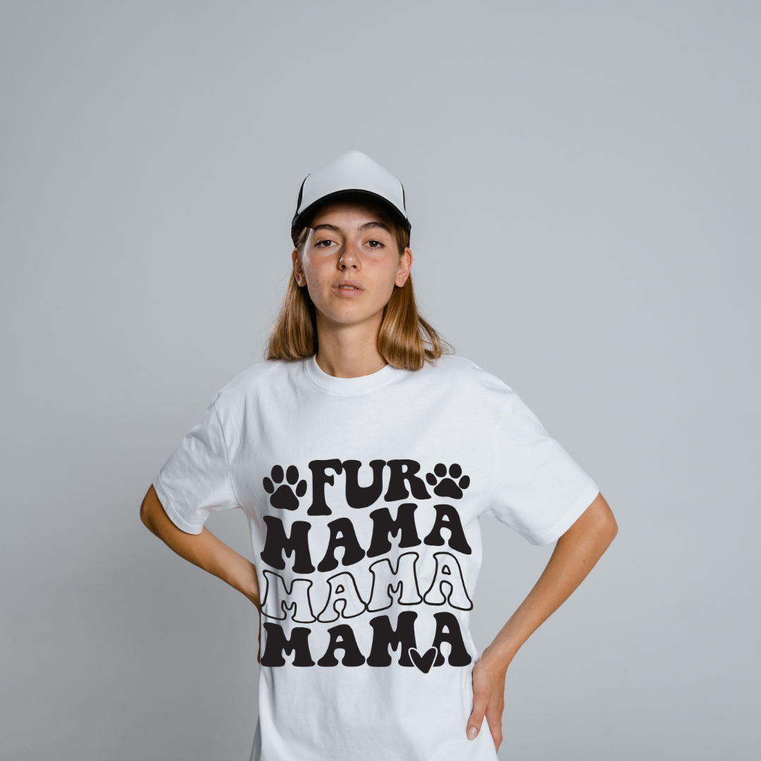 Fur Mama Cat Lover Half Sleeve T-Shirt