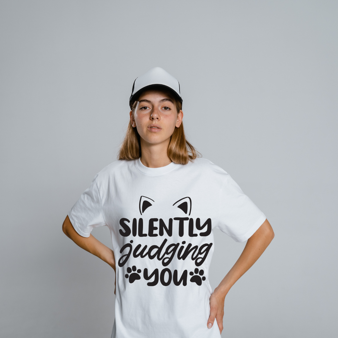 Silently Judging You Cat Lover Half Sleeve T-Shirt