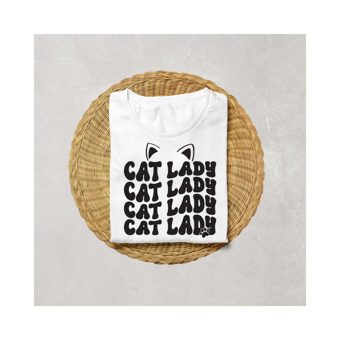 Cat Lady Half Sleeve T-Shirt