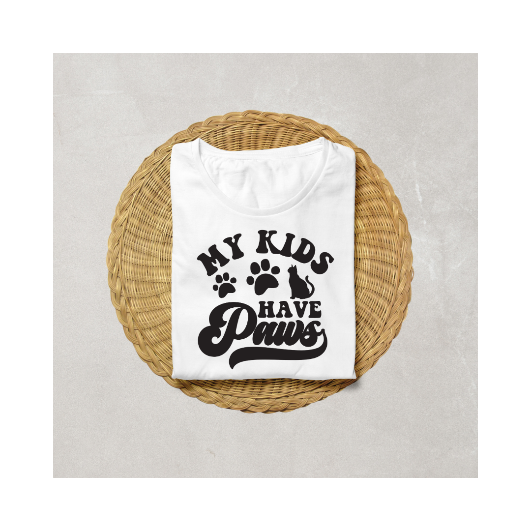 My Kids Have Paws Half Sleeve T-Shirt