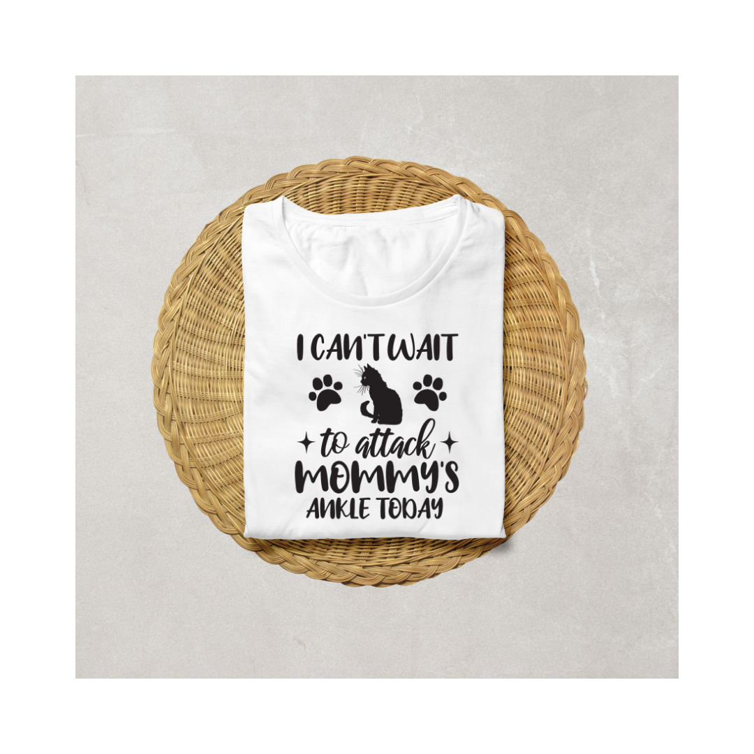 Cat Attack Mommy's Ankle Half Sleeve T-Shirt