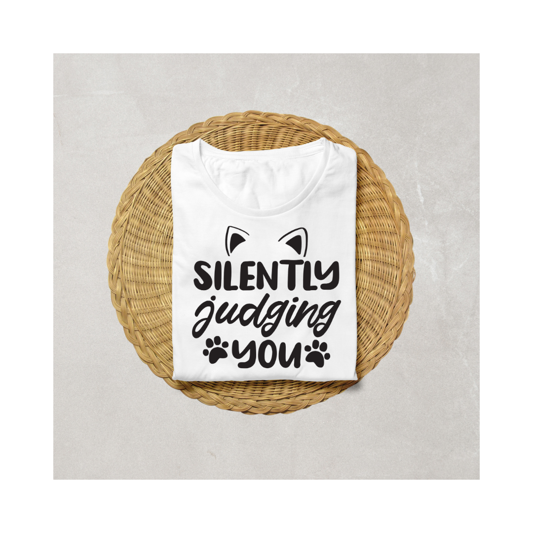 Silently Judging You Cat Lover Half Sleeve T-Shirt