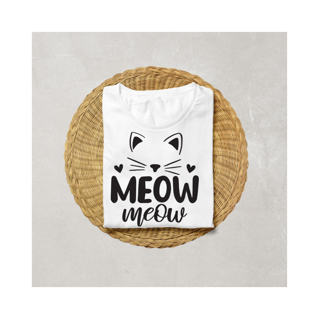 Meow Meow Cat Lover Half Sleeve T-Shirt