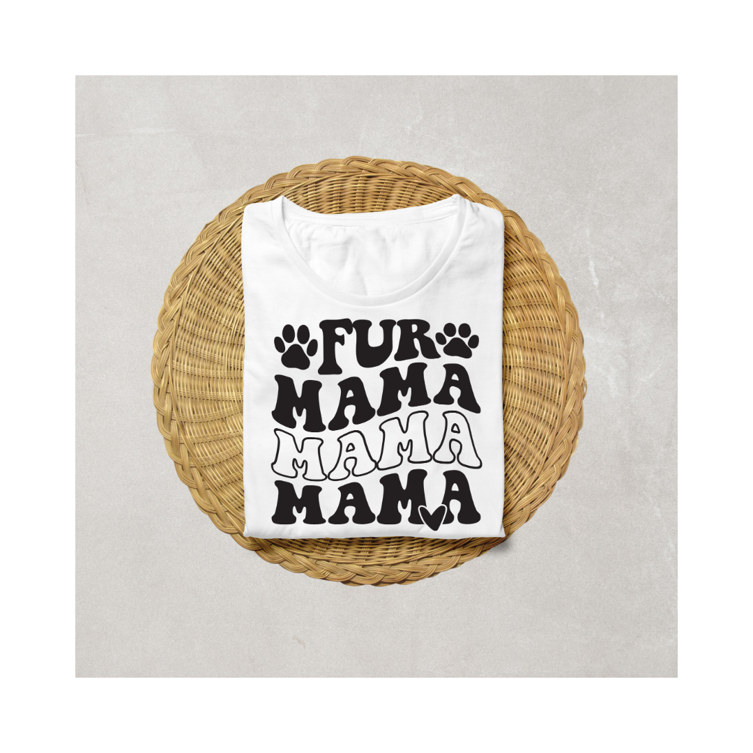 Fur Mama Cat Lover Half Sleeve T-Shirt