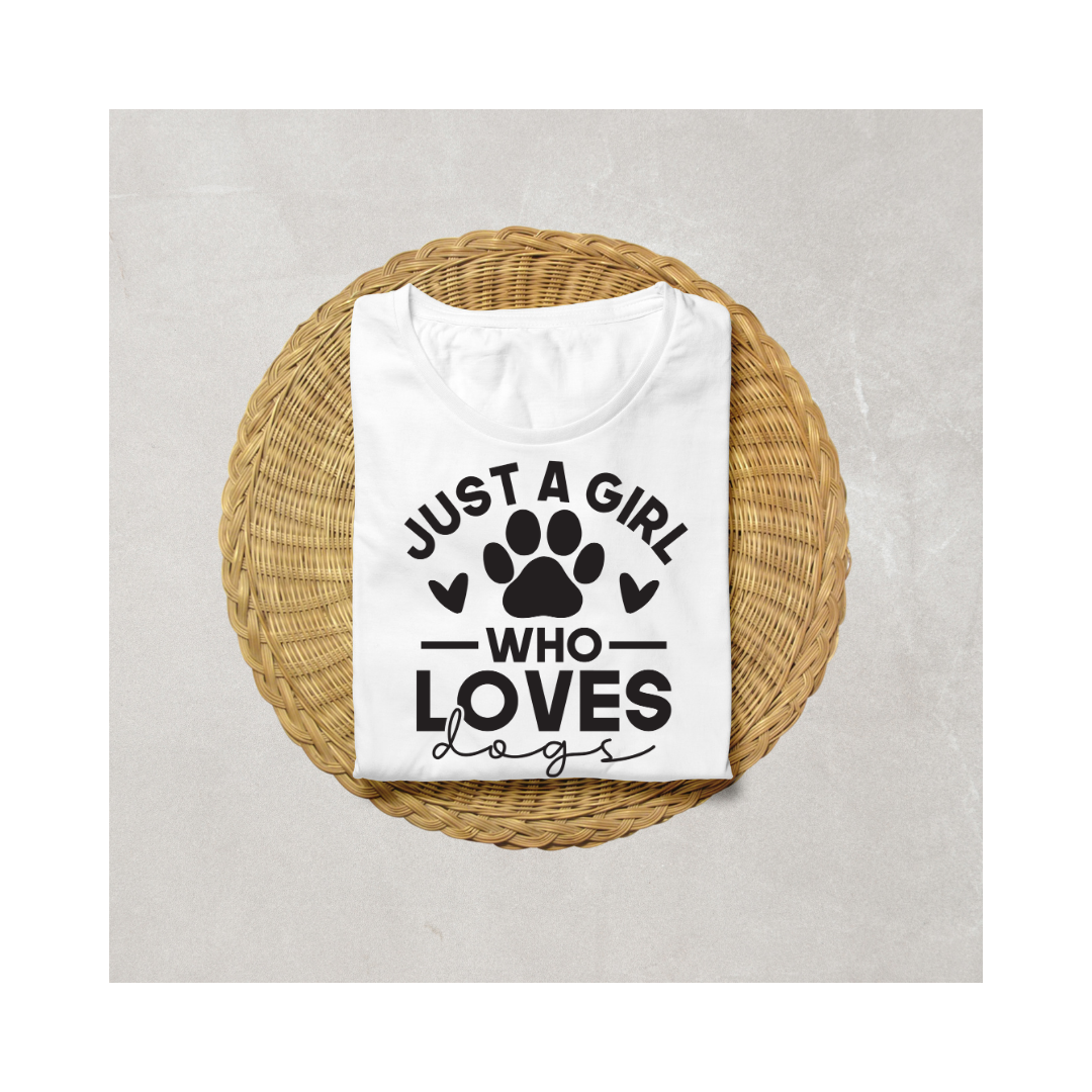 Just a Girl Who Loves Dogs Half Sleeve T-Shirt