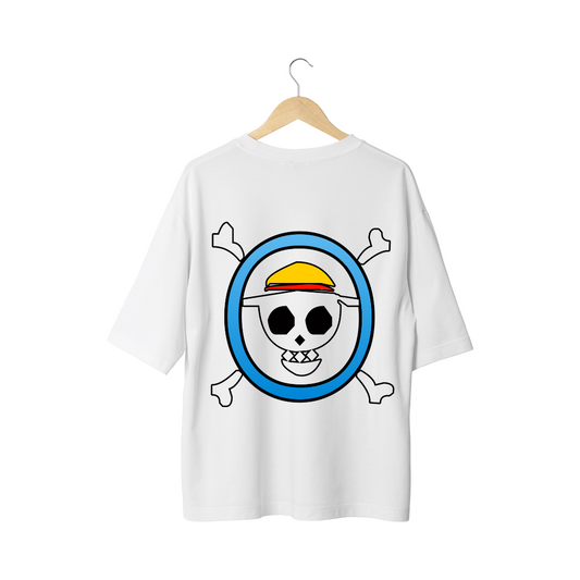 Straw Hat Emblem Half Sleeve T-Shirt